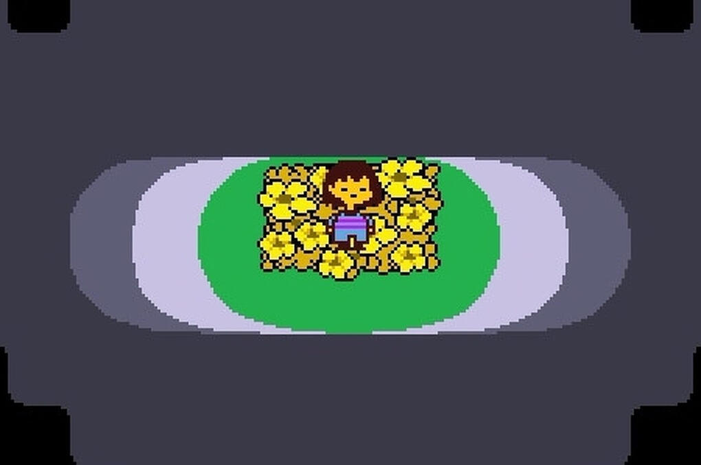 Frisk in a bed of flowers! This is the link to my strawpage.